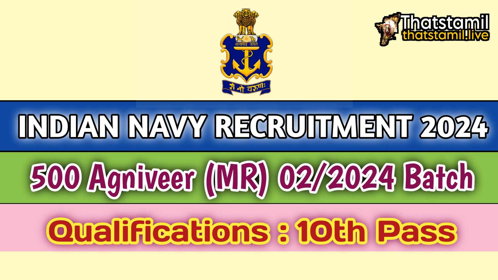 Indian Navy Recruitment 2024 | 500 Agniveer (MR) 02/2024 Batch Posts | Exciting News for 10th Students; Apply Now;